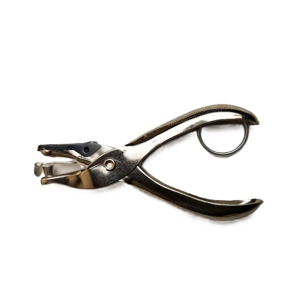 Professional Leather Hole Punch Pliers Tool Single Hole Silver Metal Crafting Je